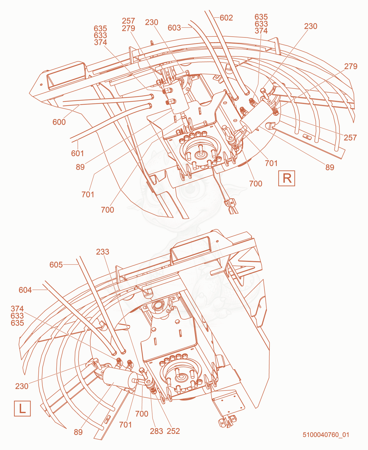 Exploded parts diagram of the Steering Hydraulic System of a Wacker Neuson CRT60-74LX, with numbered balloons