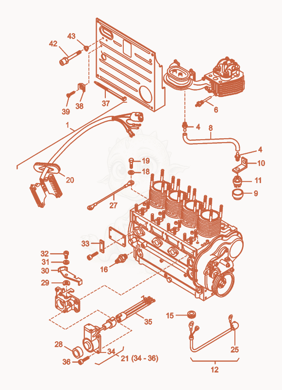 Exploded parts diagram of the Electrical Equipment/Wiring of a Wacker Neuson RD25, with numbered balloons