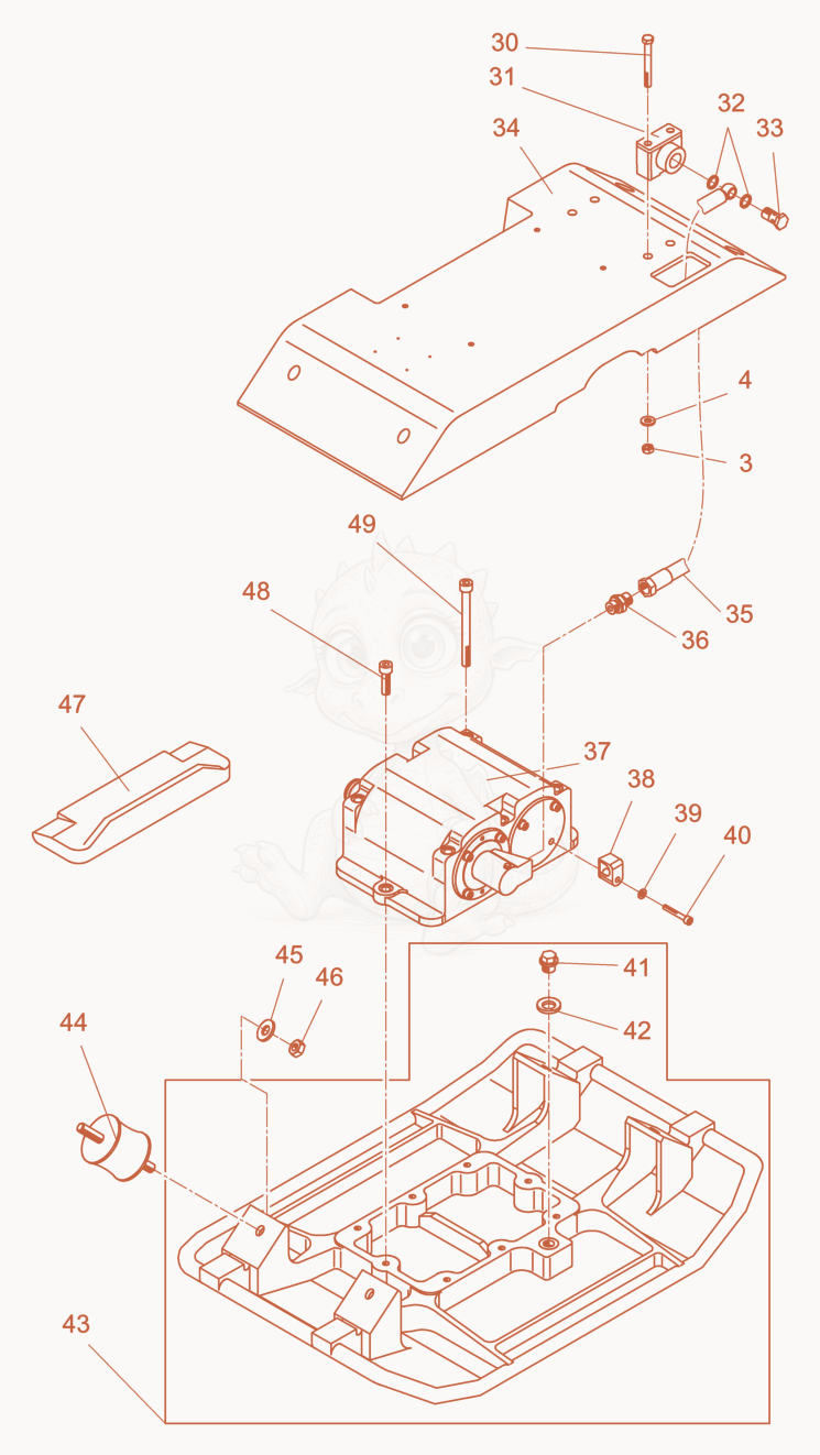 Exploded parts diagram of the Vibratory Plate cpl. of a Wacker Neuson DPU2450H, with numbered balloons