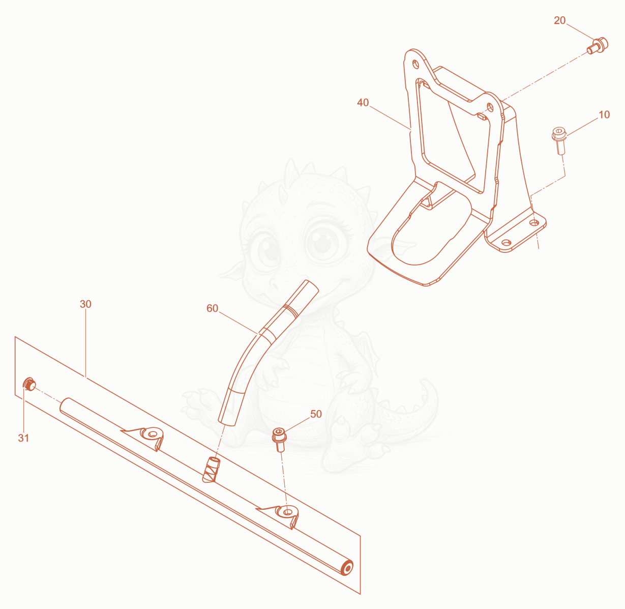 Exploded parts diagram of the Water System basis of a Wacker Neuson WPKMAT, with numbered balloons