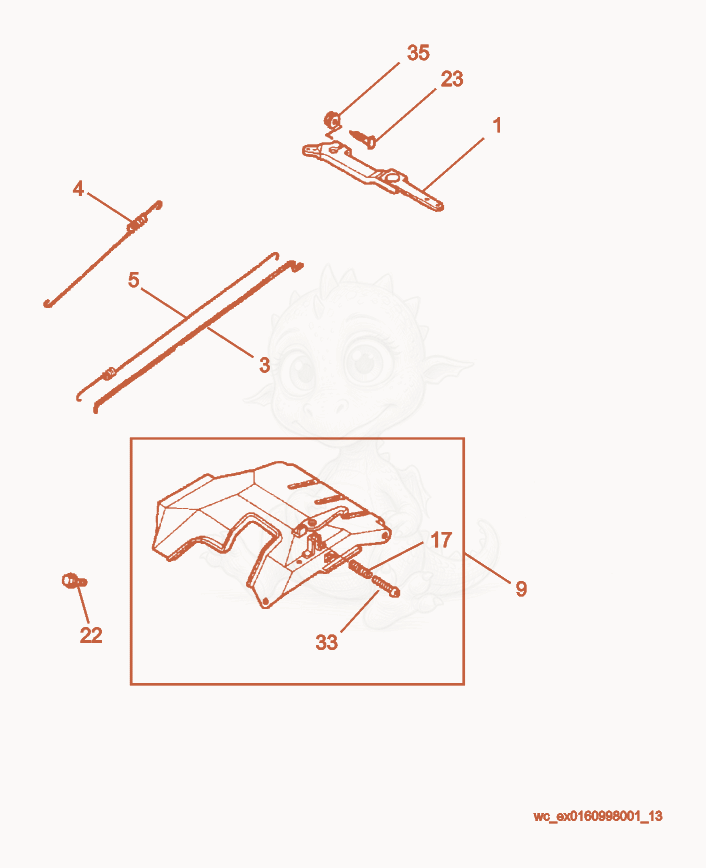 Exploded parts diagram of the Throttle Control of a Wacker Neuson GP6600A, with numbered balloons