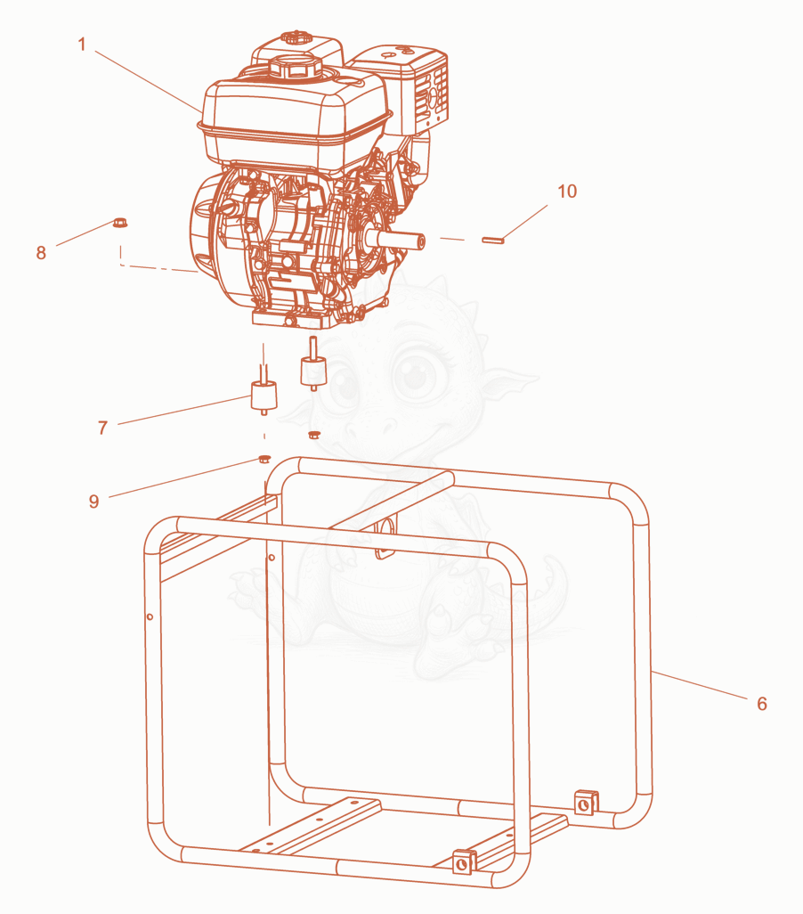 Exploded parts diagram of the Frame of a Wacker Neuson PT3A, with numbered balloons