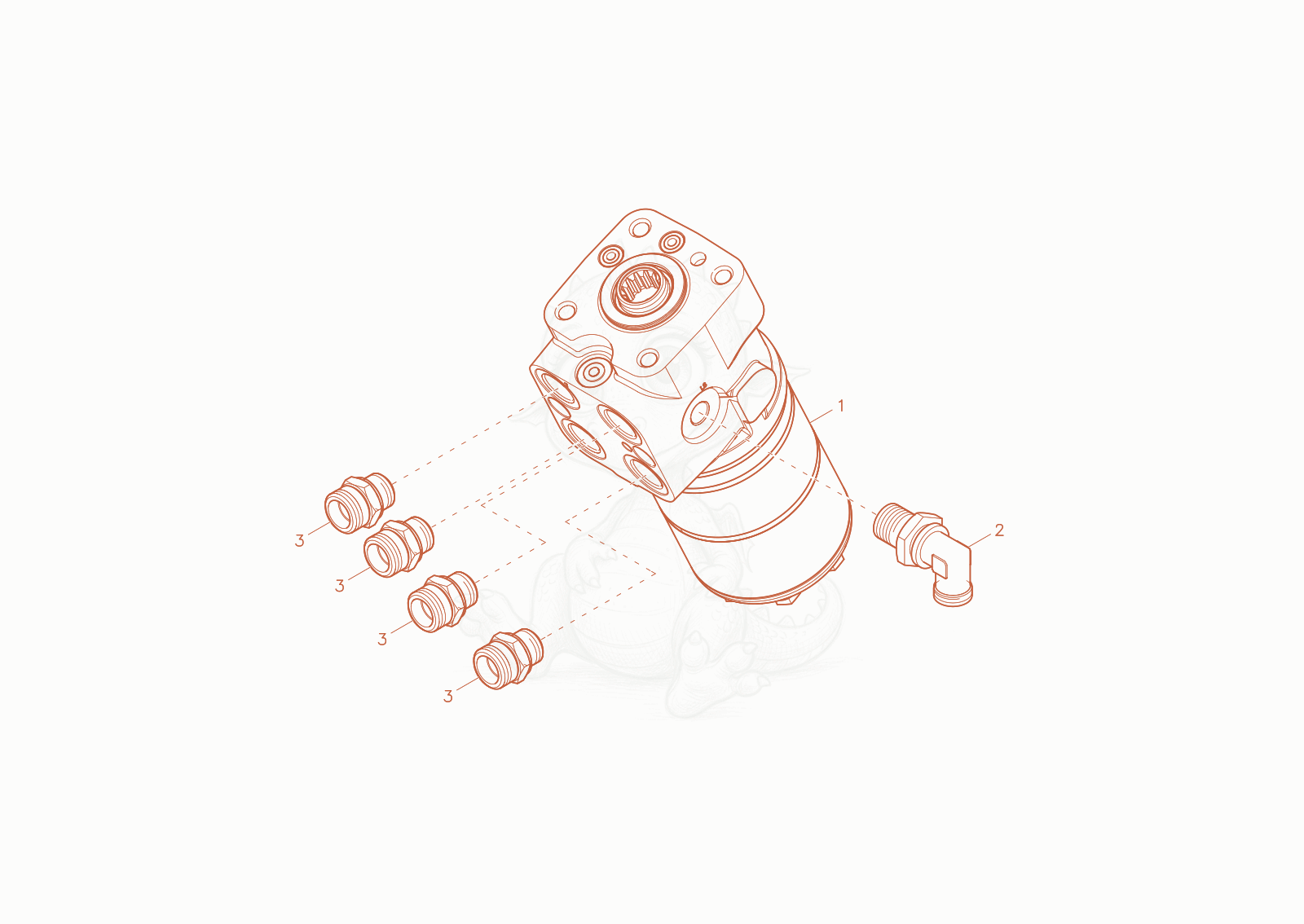 Exploded parts diagram of the STEERING of a Wacker Neuson DW60-3, with numbered balloons