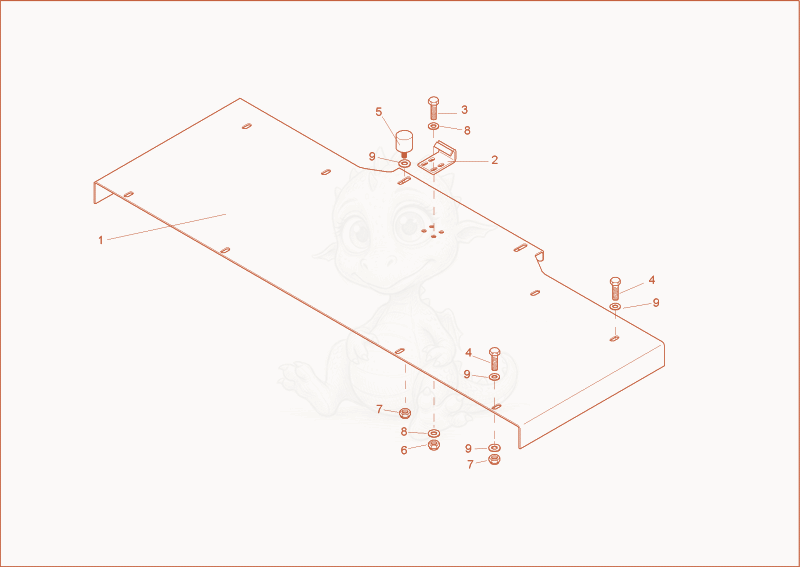 Exploded parts diagram of the floor plate of a Wacker Neuson 1200/2002, with numbered balloons
