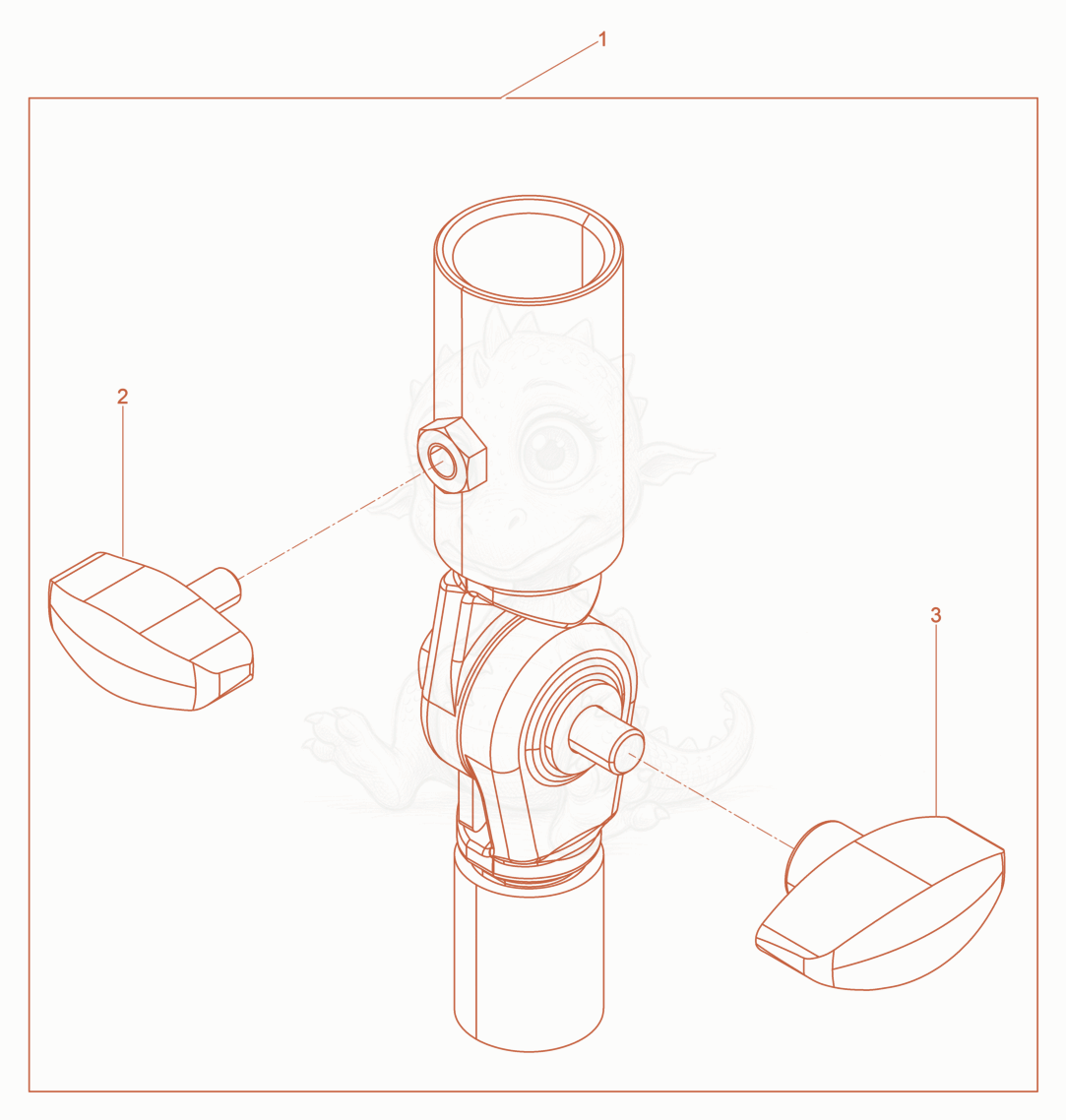 Exploded parts diagram of the Pivot Mount Rescue of a Wacker Neuson LB80M/230/50, with numbered balloons