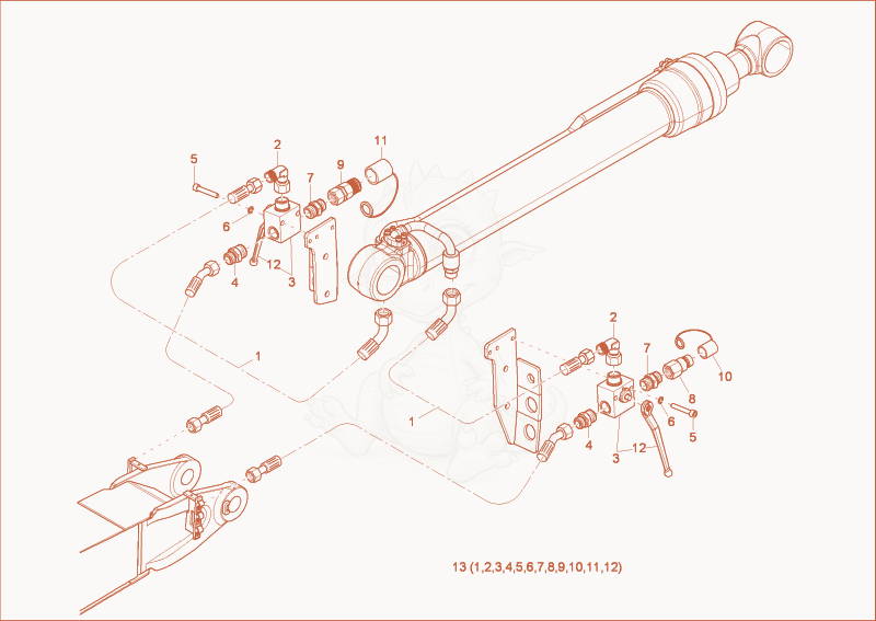 Despiece del GRAB EQUIPMENT (OPTION) de una máquina Wacker Neuson 14504, con globos numerados