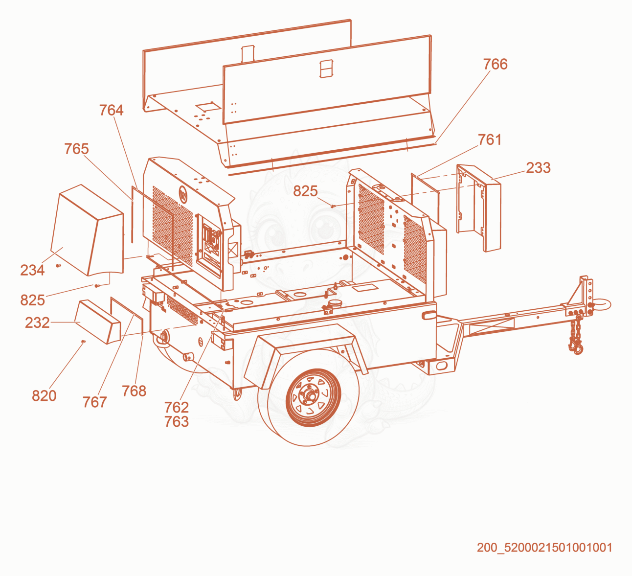 Exploded parts diagram of the Option-cold weather of a Wacker Neuson LTW20Z1, with numbered balloons