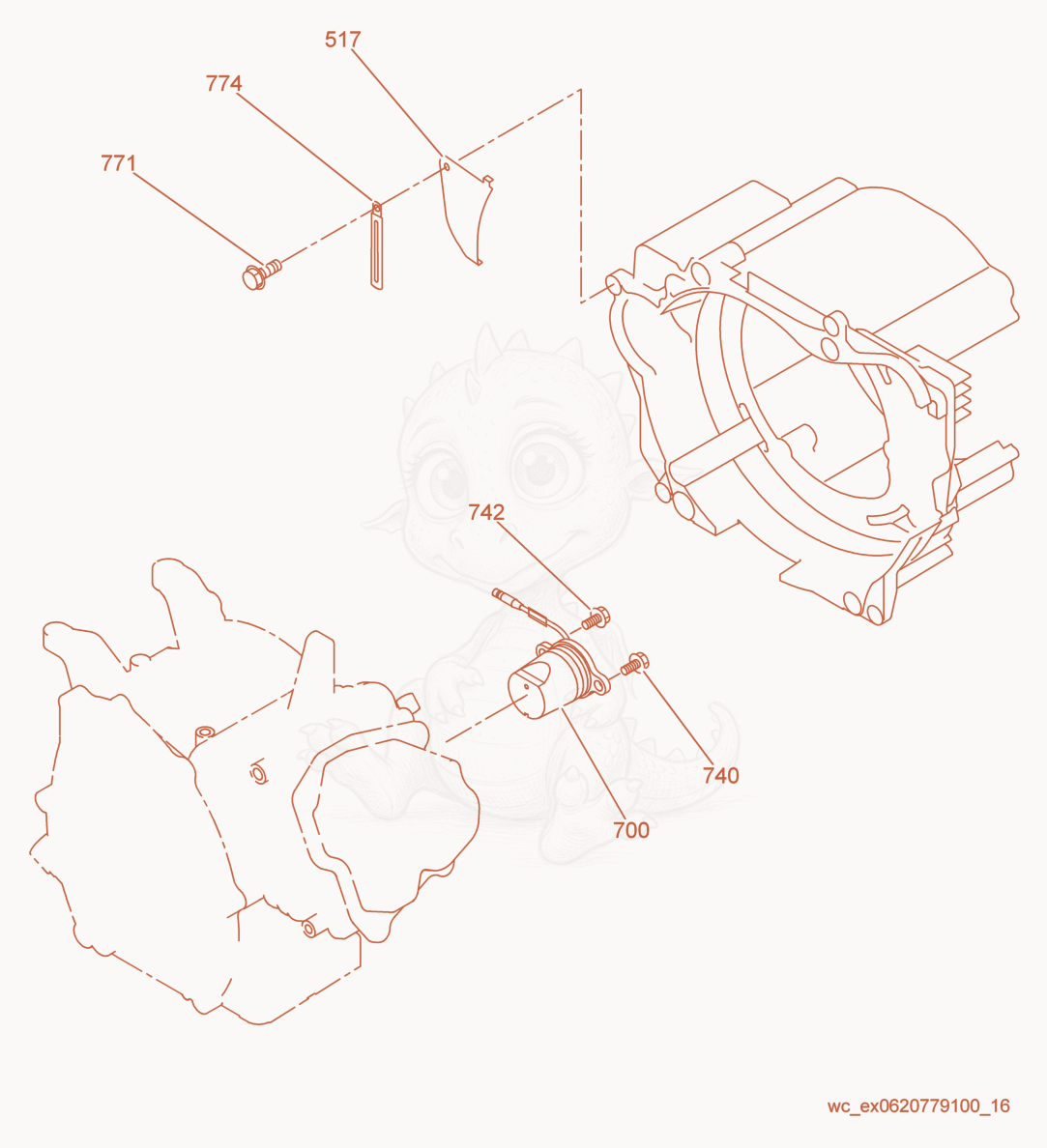 Exploded parts diagram of the Oil Sensor of a Wacker Neuson GPI3200, with numbered balloons