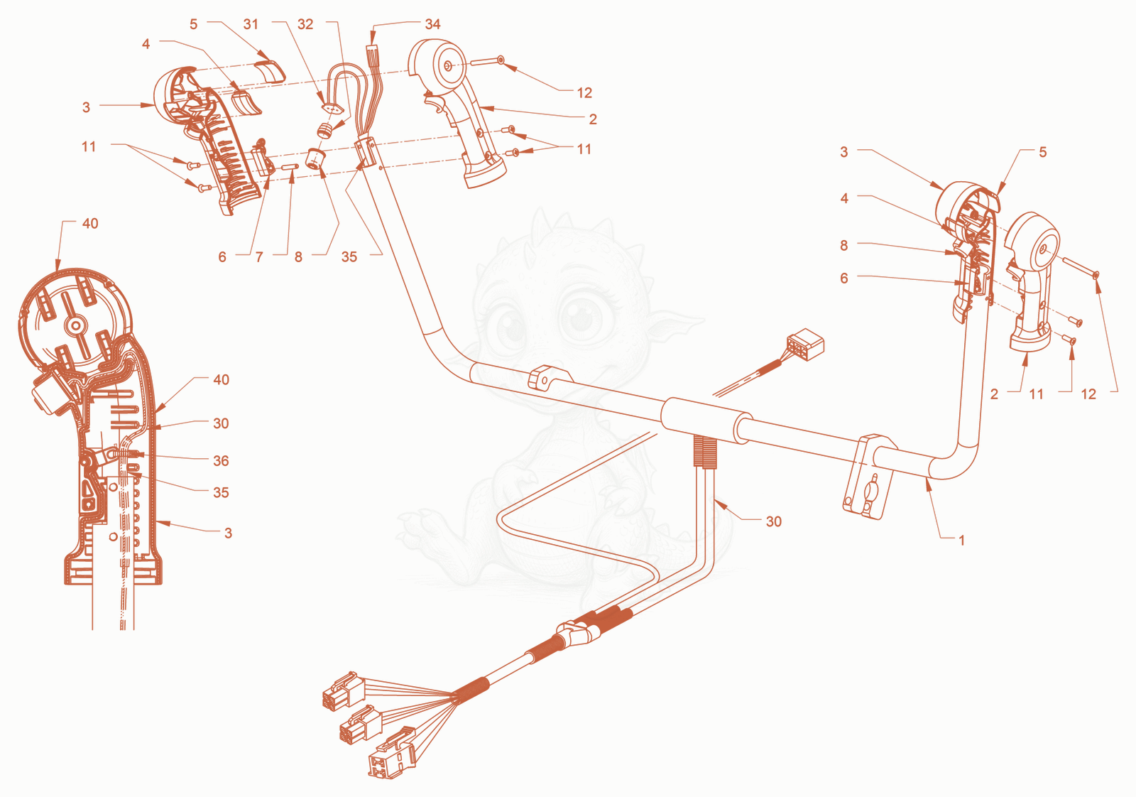 Exploded parts diagram of the electrical system of a Wacker Neuson RD24-100C, with numbered balloons