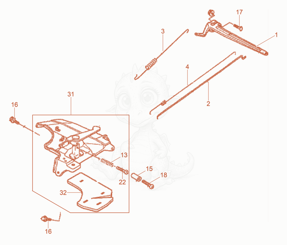Exploded parts diagram of the Governor of a Wacker Neuson GV7003A, with numbered balloons