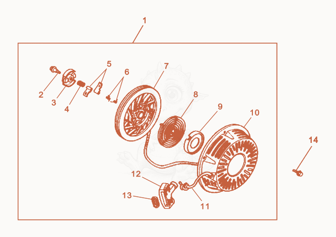 Exploded parts diagram of the Starter of a Wacker Neuson G3.3AI, with numbered balloons