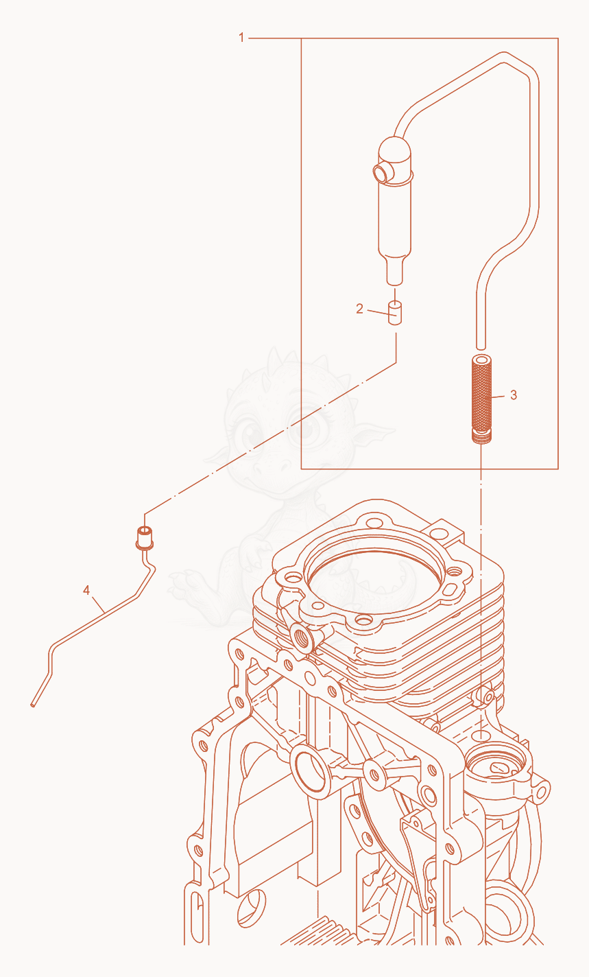 Exploded parts diagram of the Crankcase Breathing System of a Wacker Neuson DPU2450H, with numbered balloons