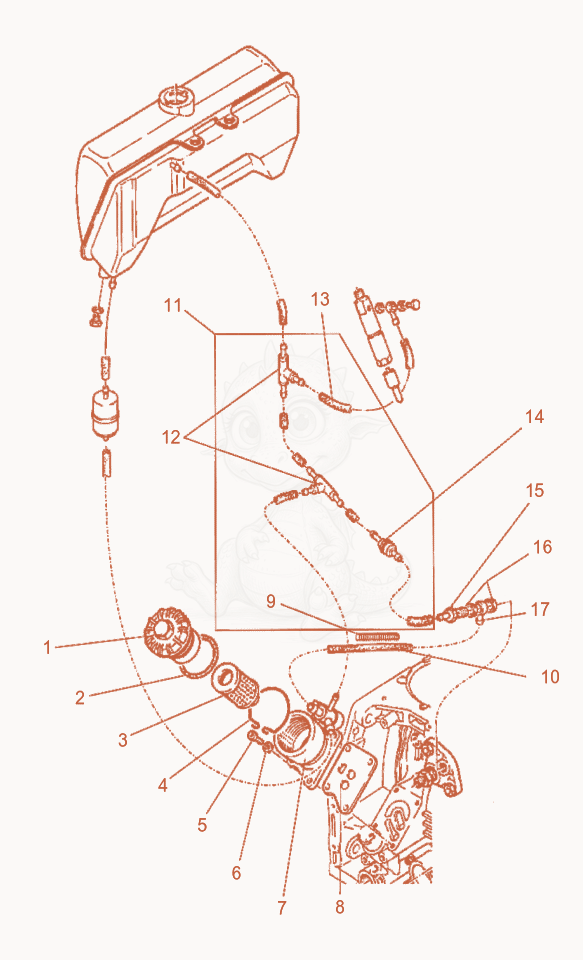 Exploded parts diagram of the Fuel Pipe of a Wacker Neuson DPU6055, with numbered balloons
