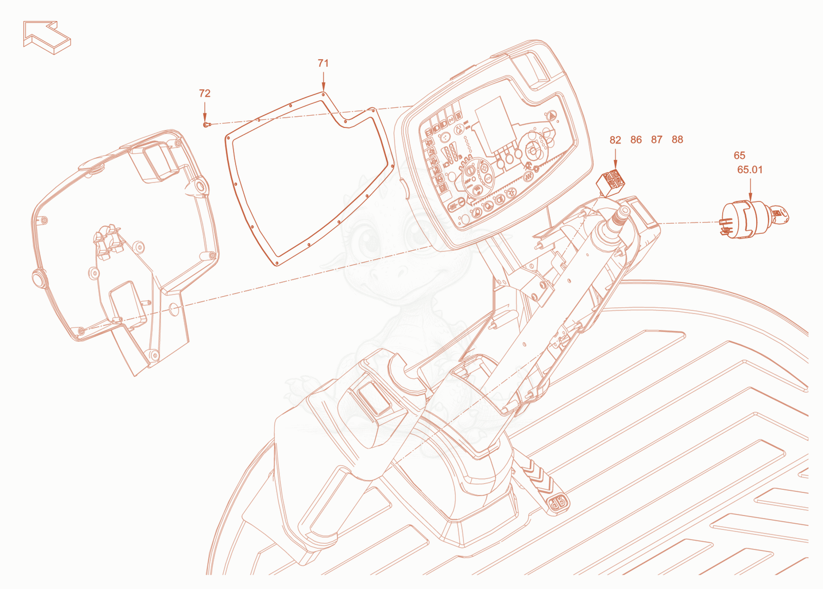Exploded parts diagram of the electrical system of a Wacker Neuson RC110CAB, with numbered balloons