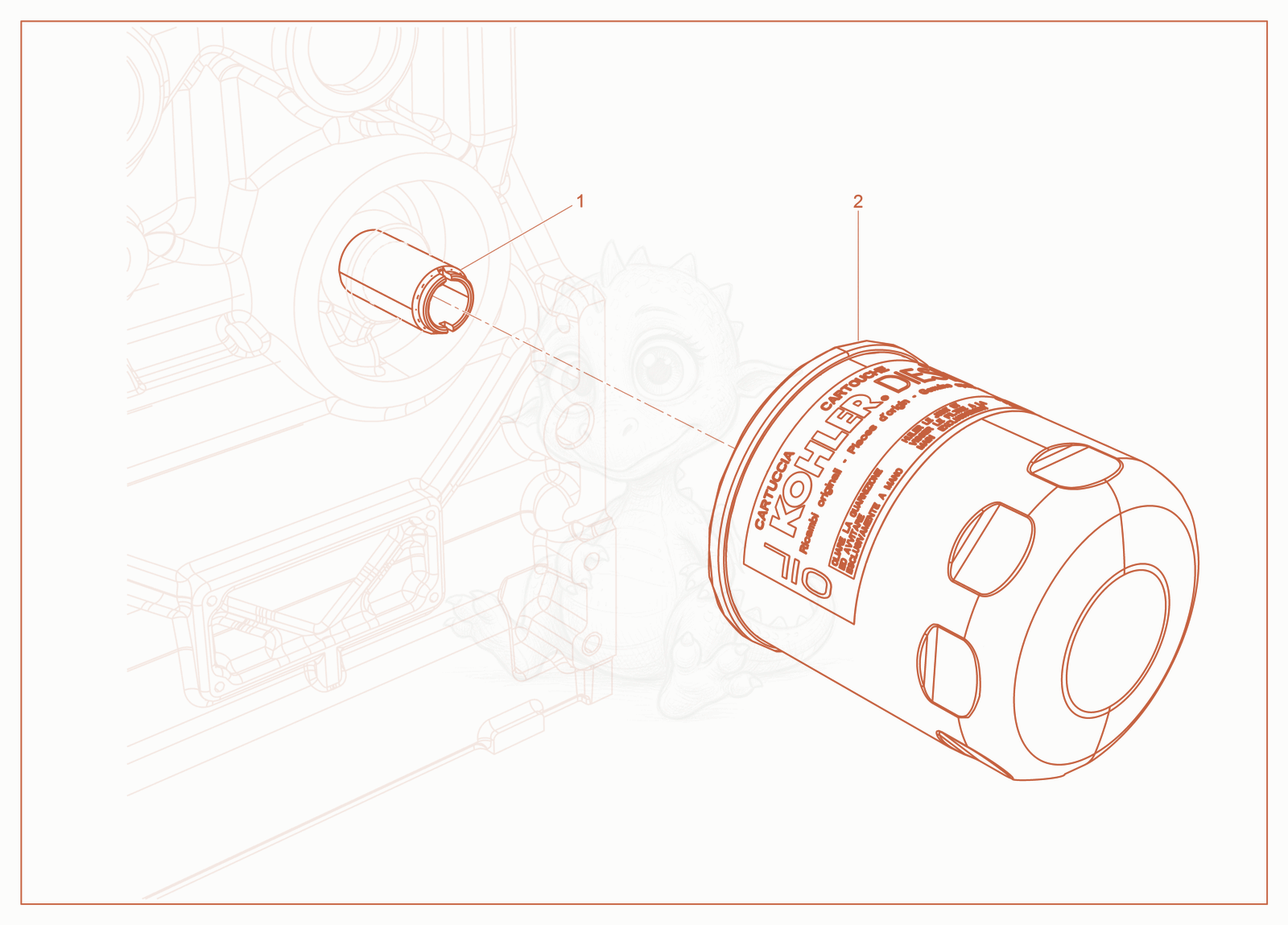 Exploded parts diagram of the Oil Filter of a Wacker Neuson RTLX-SC3, with numbered balloons
