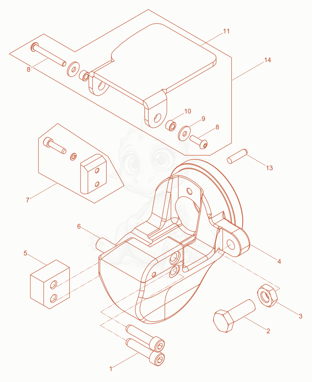 Exploded parts diagram of the Cutter head of a Wacker Neuson RCP-25/120, with numbered balloons
