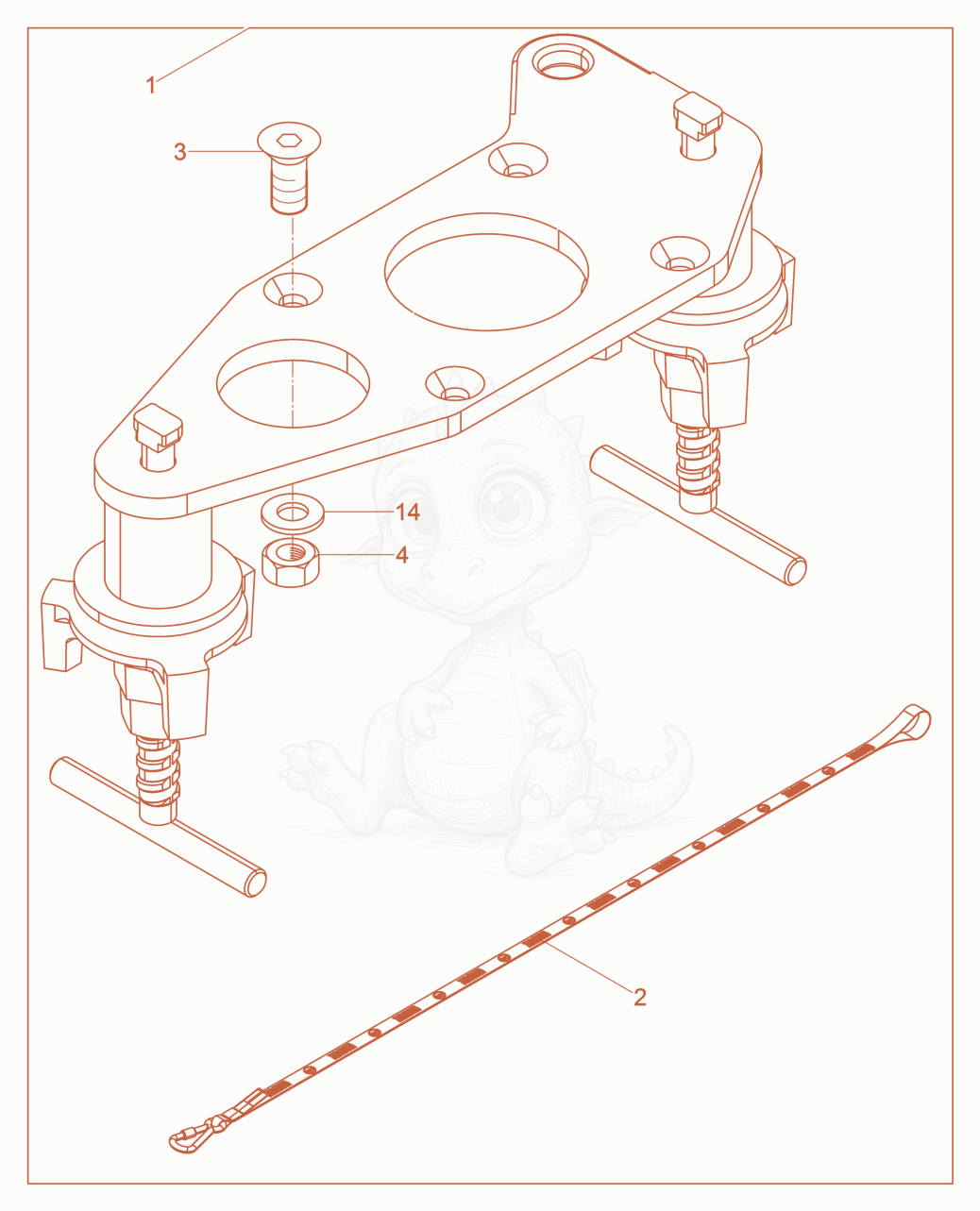 Exploded parts diagram of the Clamping device SV 54 of a Wacker Neuson AR36/6/41,5S3,5US, with numbered balloons