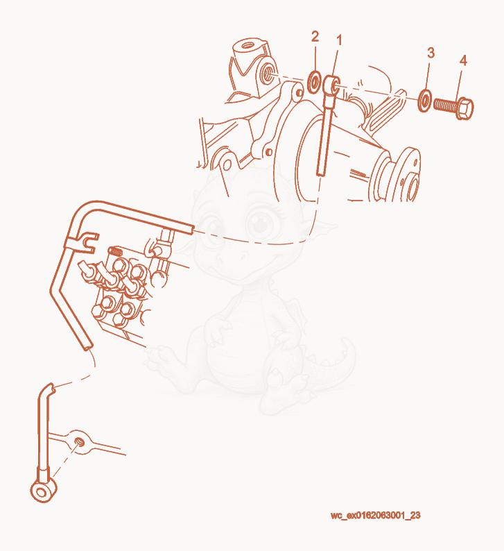 Exploded parts diagram of the External Oil Lubrication Pipe of a Wacker Neuson RD27-120, with numbered balloons