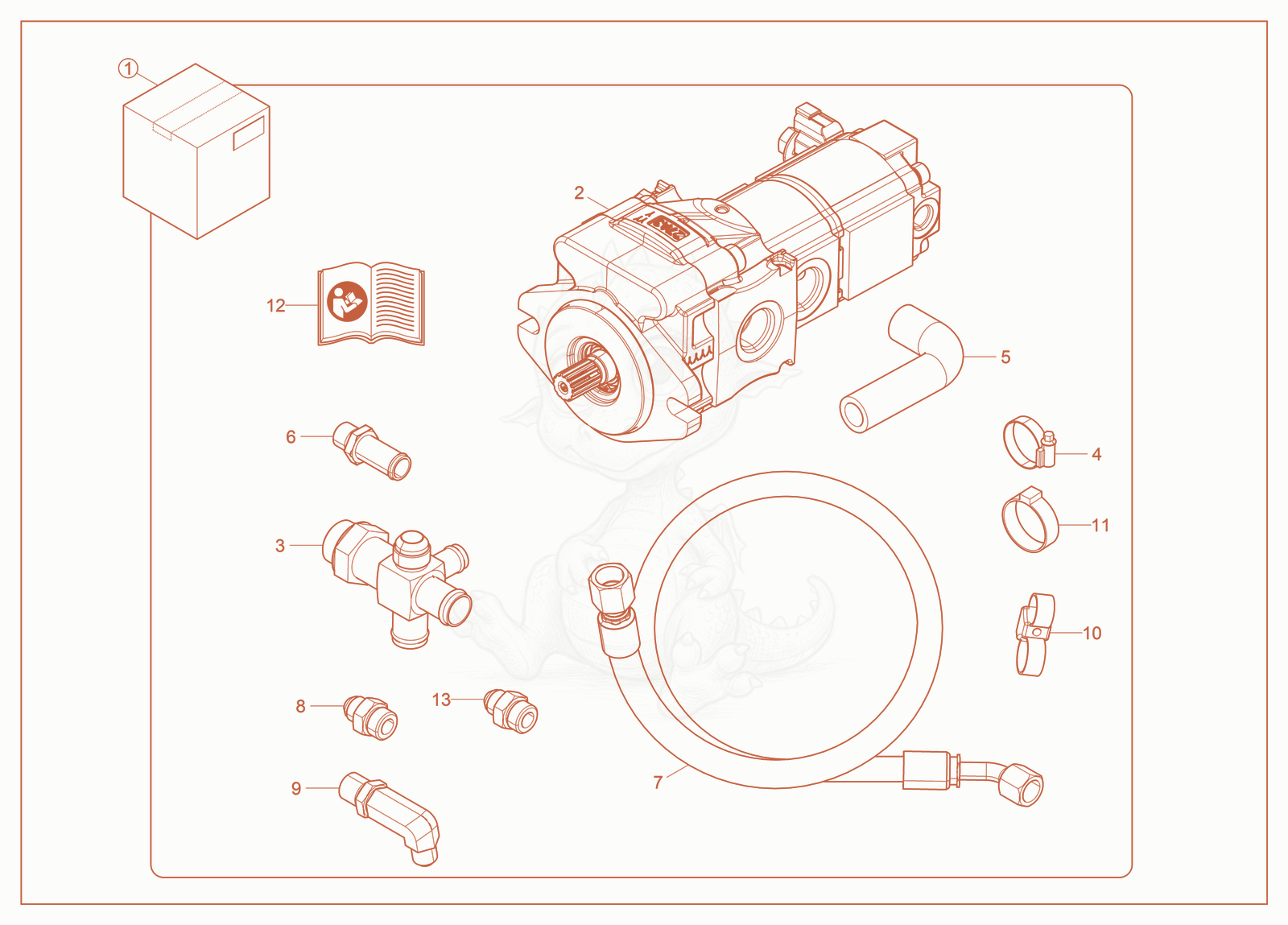 Exploded parts diagram of the Kit- High Flow Gear Pump of a Wacker Neuson ST37, with numbered balloons