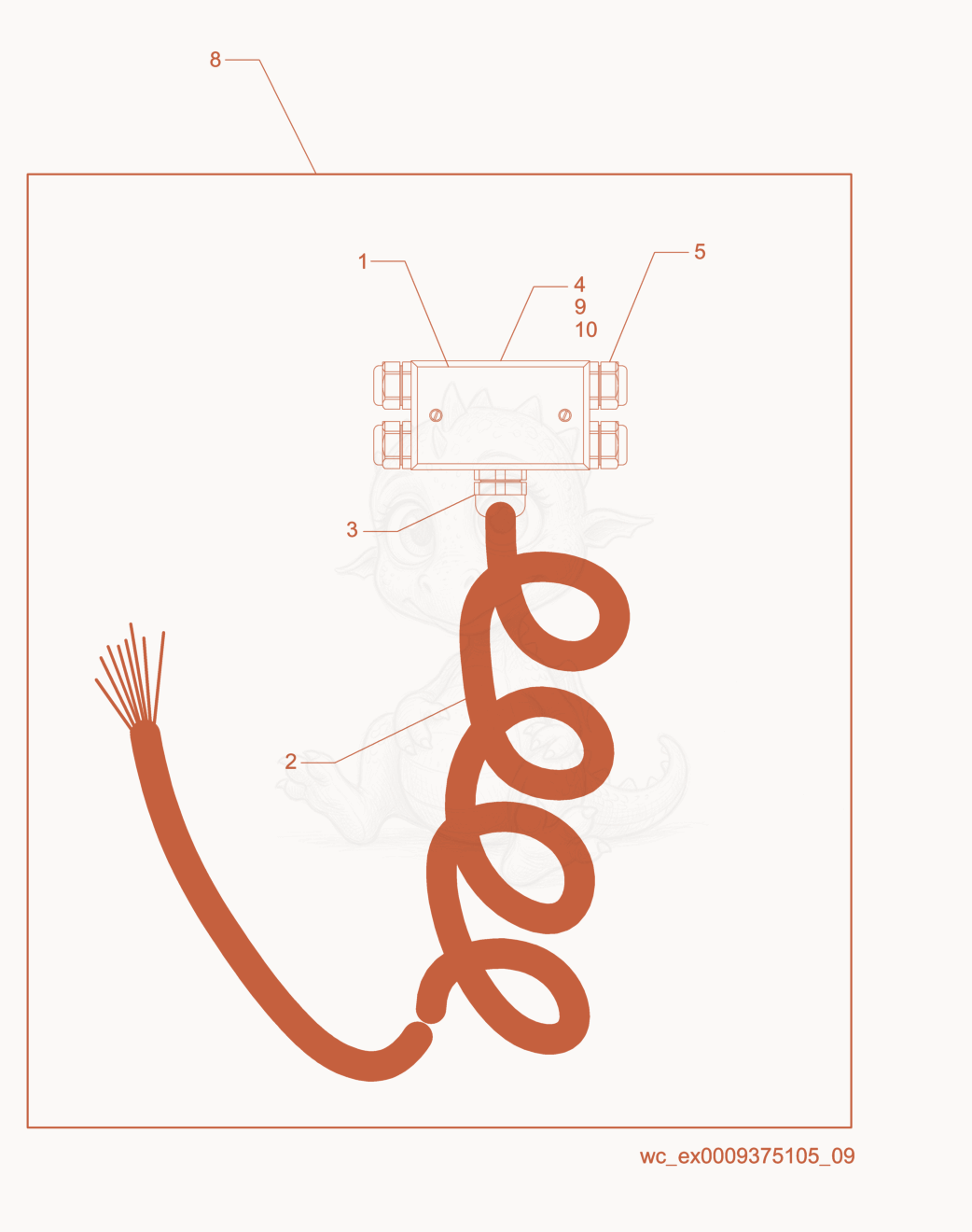 Exploded parts diagram of the Light Junction Box cpl. of a Wacker Neuson LTC4L, with numbered balloons