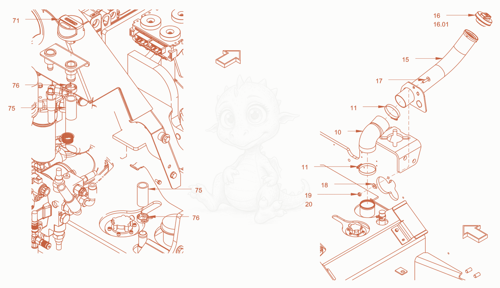 Exploded parts diagram of the fuel system of a Wacker Neuson RC110USROPS, with numbered balloons