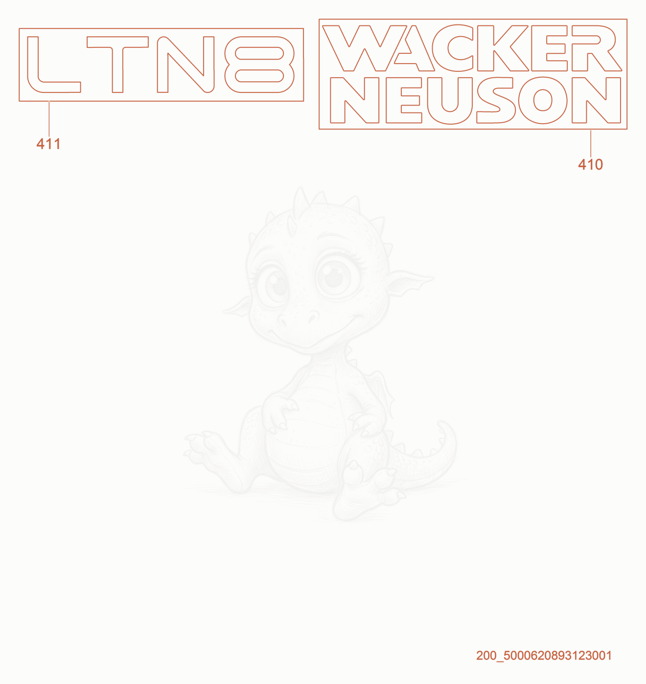 Exploded parts diagram of the Labels of a Wacker Neuson LTN8K, with numbered balloons