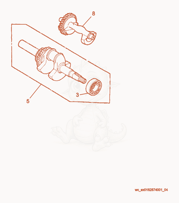 Exploded parts diagram of the Crankshaft of a Wacker Neuson GPS6600A, with numbered balloons