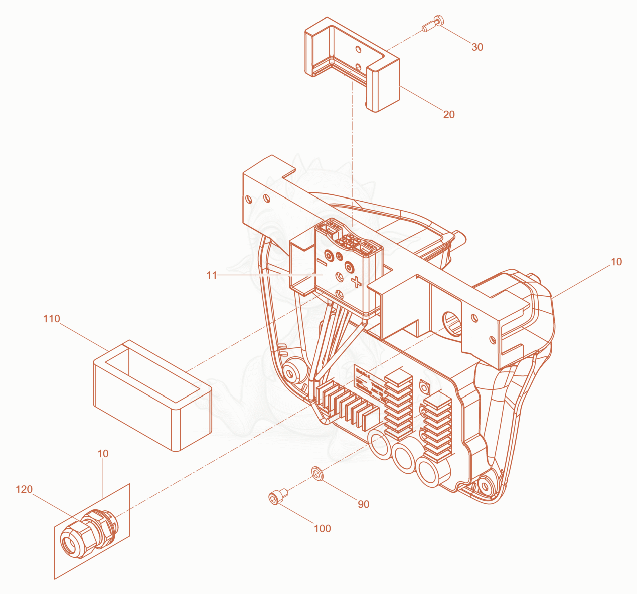 Exploded parts diagram of the Converter of a Wacker Neuson ACBE, with numbered balloons