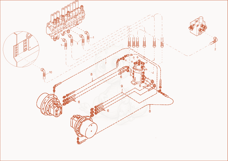 Exploded parts diagram of the TRAVELLING GEAR INSTALLATION of a Wacker Neuson 3402RDFORCE, with numbered balloons