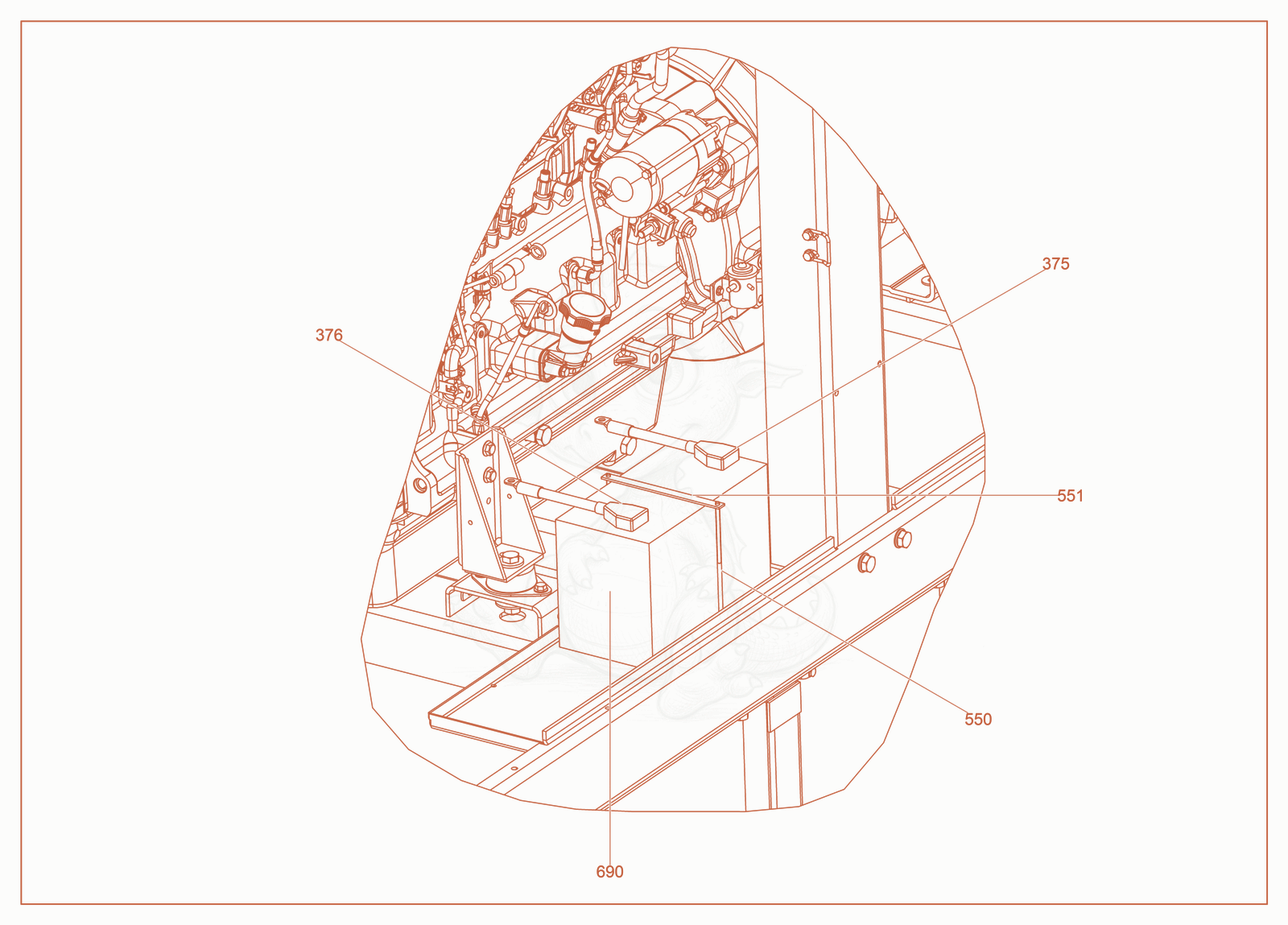 Exploded parts diagram of the Battery of a Wacker Neuson G150, with numbered balloons
