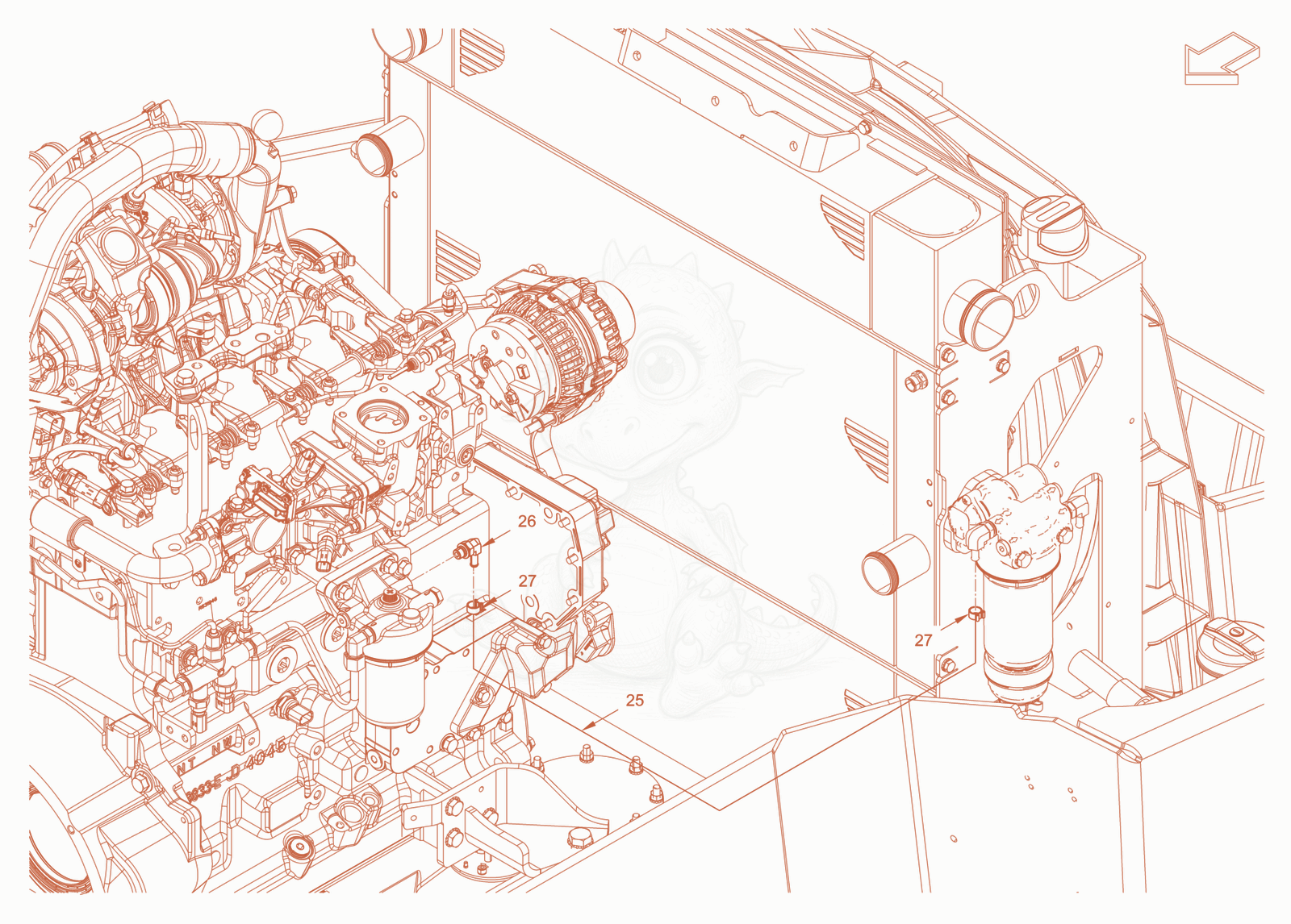 Exploded parts diagram of the fuel system of a Wacker Neuson RC110PROPS, with numbered balloons