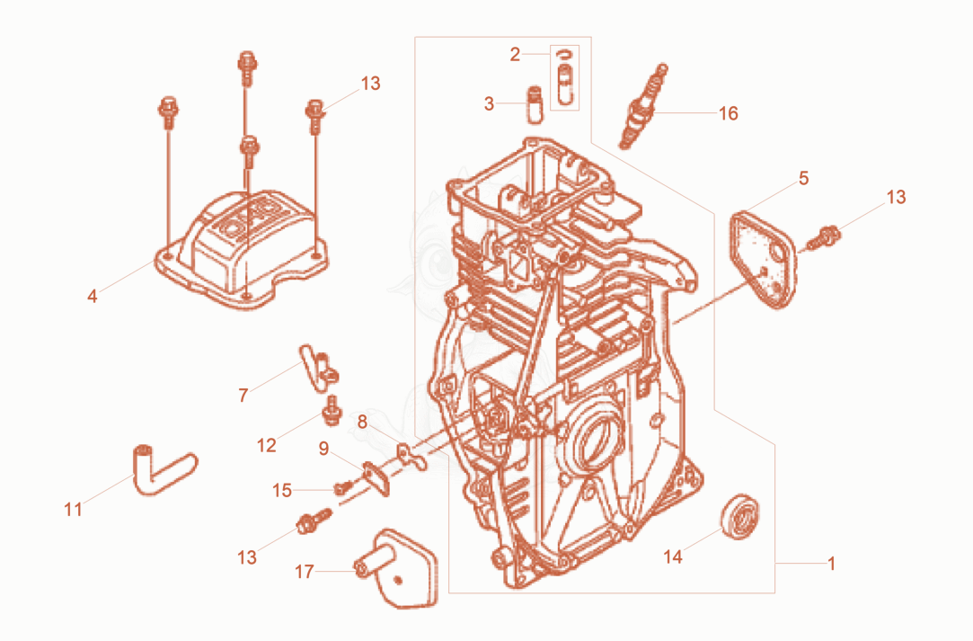 Exploded parts diagram of the Cylinder housing of a Wacker Neuson BS50-4AS11IN, with numbered balloons