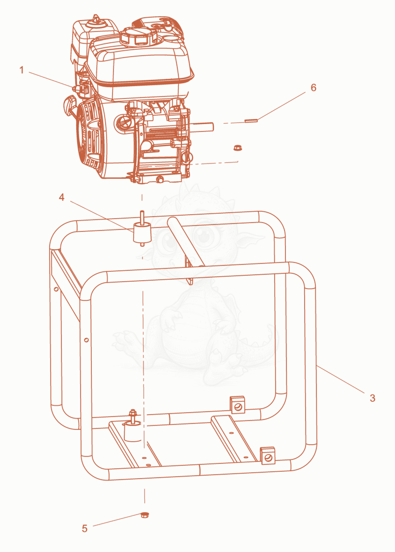 Exploded parts diagram of the Frame of a Wacker Neuson PT2A, with numbered balloons