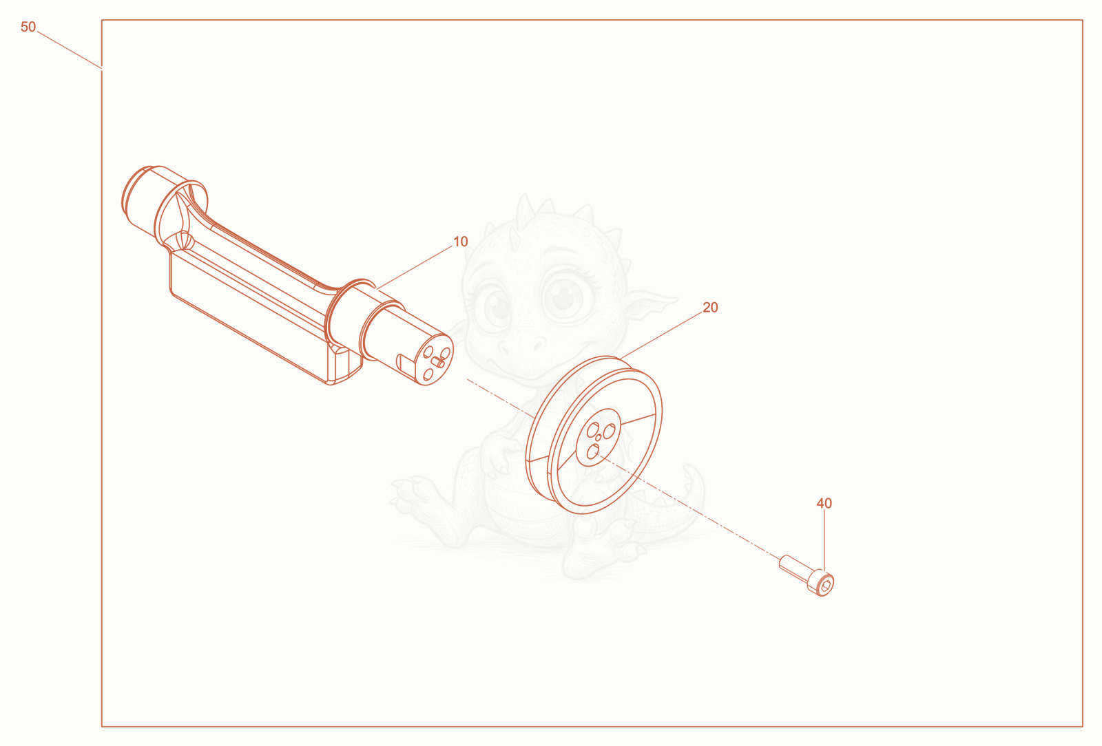 Despiece del Kit-rebuild Eccentric shaft13kN de una máquina Wacker Neuson XPSKMAT, con globos numerados