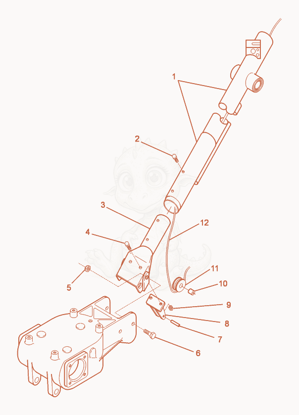 Exploded parts diagram of the Lower Handle of a Wacker Neuson CT48AVT, with numbered balloons