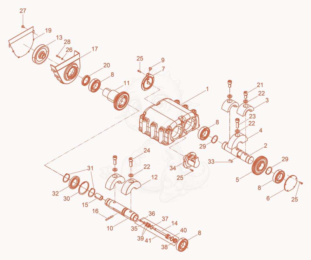 Exploded parts diagram of the Exciter of a Wacker Neuson BPU5545A, with numbered balloons