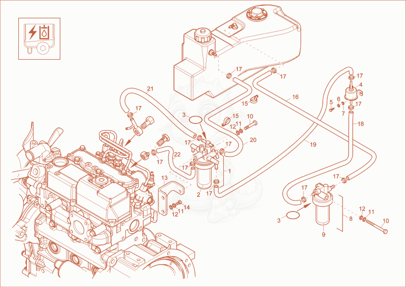 Exploded parts diagram of the FUEL SYSTEM (Option) of a Wacker Neuson 803, with numbered balloons