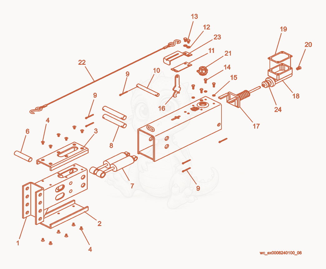 Exploded parts diagram of the Surge Actuator Assembly of a Wacker Neuson G120, with numbered balloons