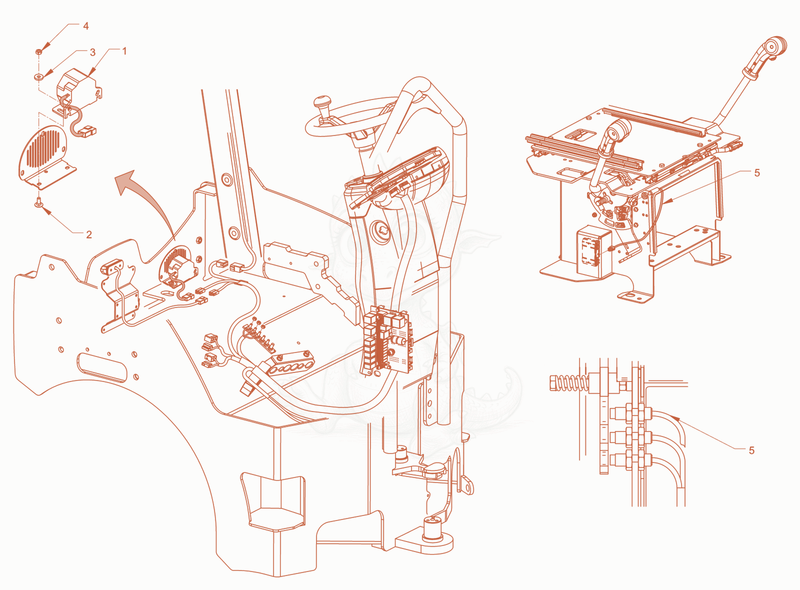 Exploded parts diagram of the back-up alarm of a Wacker Neuson RD28-120C, with numbered balloons