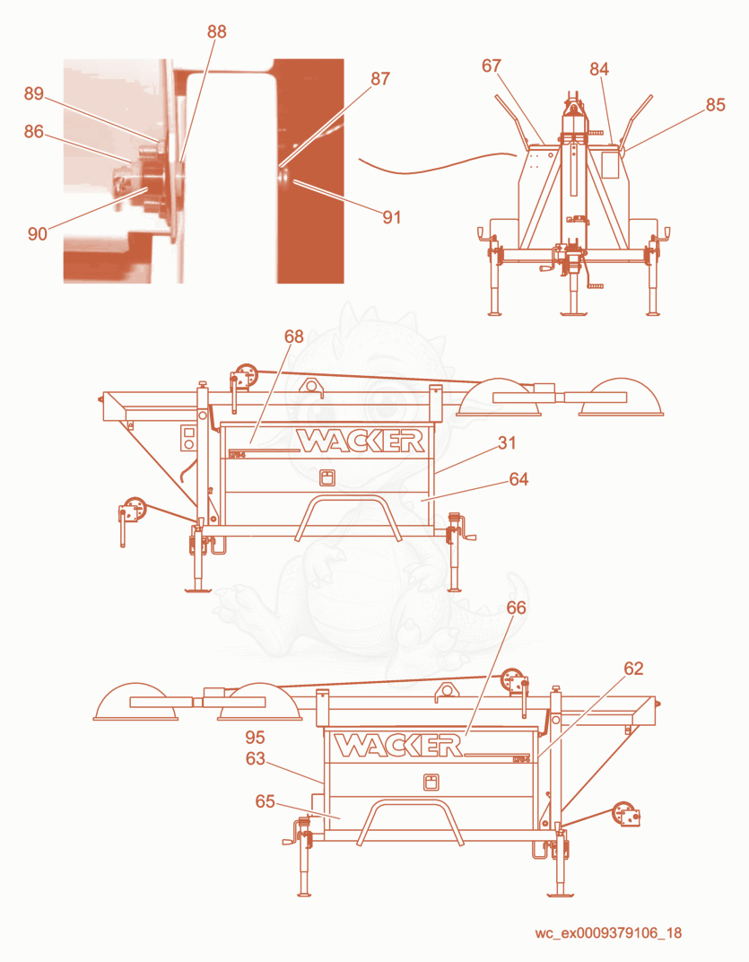 Exploded parts diagram of the Covers of a Wacker Neuson LTC4L, with numbered balloons