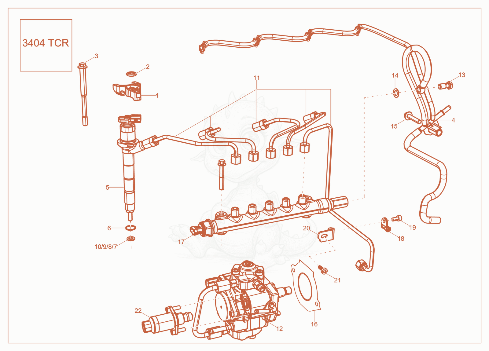 Exploded parts diagram of the Fuel System of a Wacker Neuson ST50, with numbered balloons