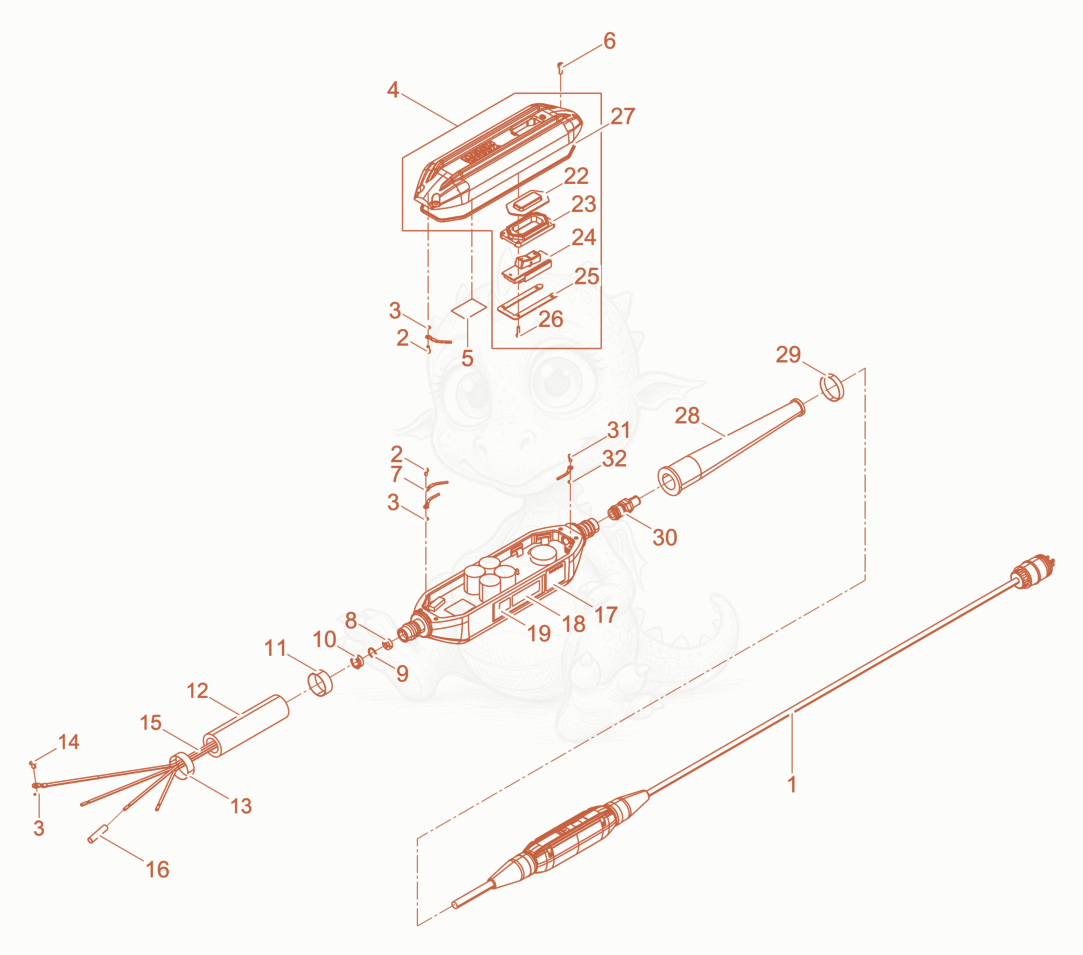 Exploded parts diagram of the Hose Connection cpl. of a Wacker Neuson IRFU65/120/5US, with numbered balloons
