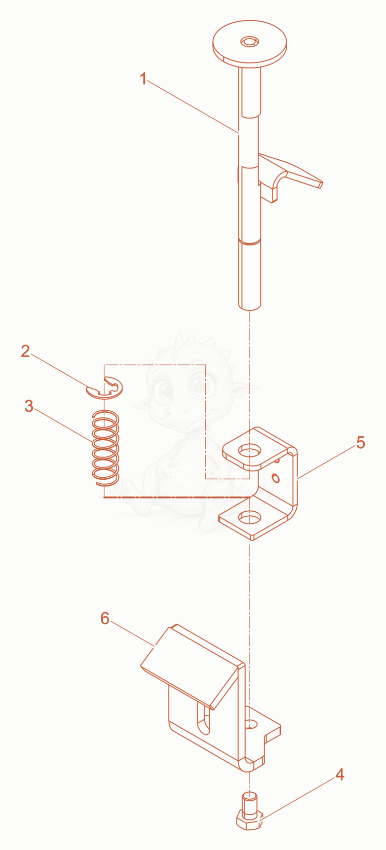 Exploded parts diagram of the Lock cpl. of a Wacker Neuson DPS3060HV, with numbered balloons