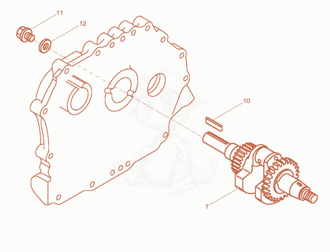 Exploded parts diagram of the Crankshaft of a Wacker Neuson RD7YEHFBHRC, with numbered balloons