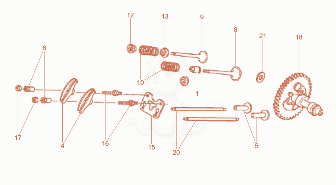Exploded parts diagram of the Camshaft of a Wacker Neuson GV7000A, with numbered balloons