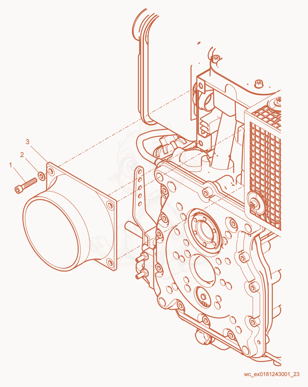Exploded parts diagram of the Air Ducting of a Wacker Neuson RD7H-S, with numbered balloons