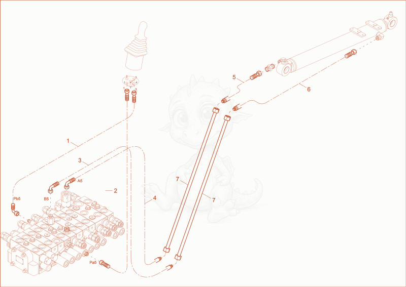 Exploded parts diagram of the DIPPER ARM OPERATION of a Wacker Neuson EZ36, with numbered balloons