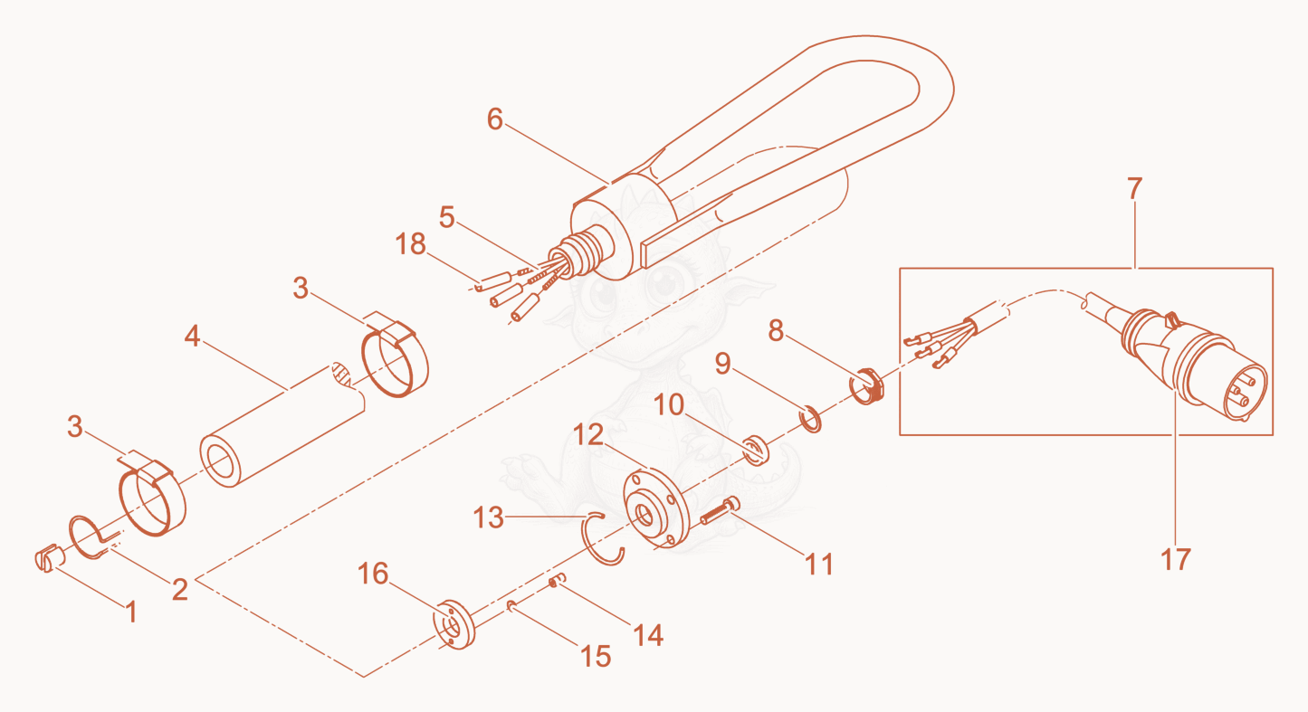 Exploded parts diagram of the Hose Connection cpl. of a Wacker Neuson IREN57, with numbered balloons
