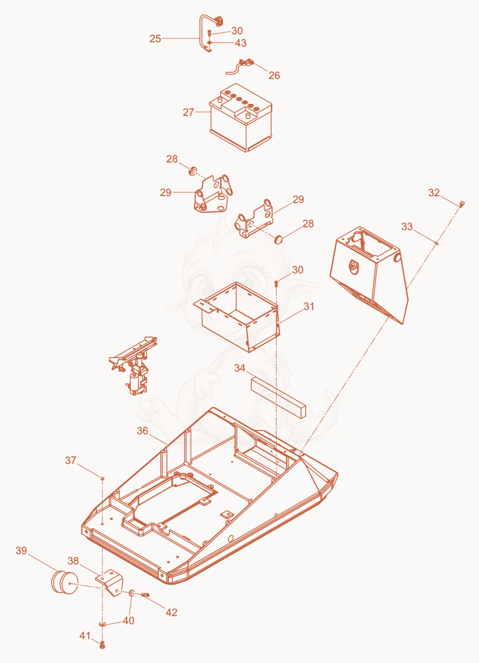 Exploded parts diagram of the Upper Mass cpl. of a Wacker Neuson DPU7060SC, with numbered balloons
