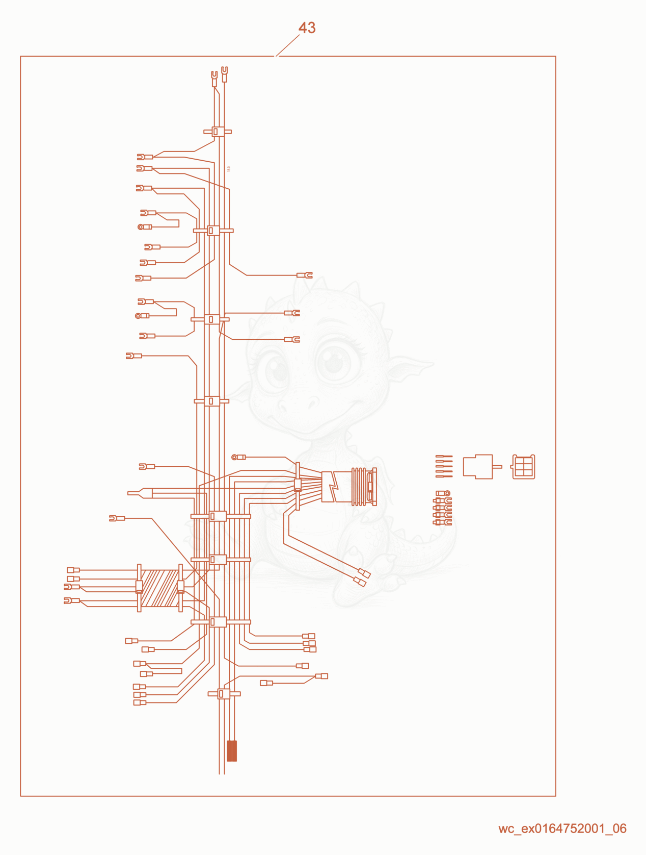 Exploded parts diagram of the Wiring Harness/Main of a Wacker Neuson GP4000, with numbered balloons